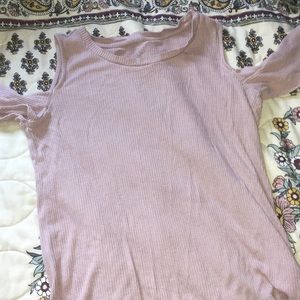 Soft and Sexy blush pink off the shoulder top.